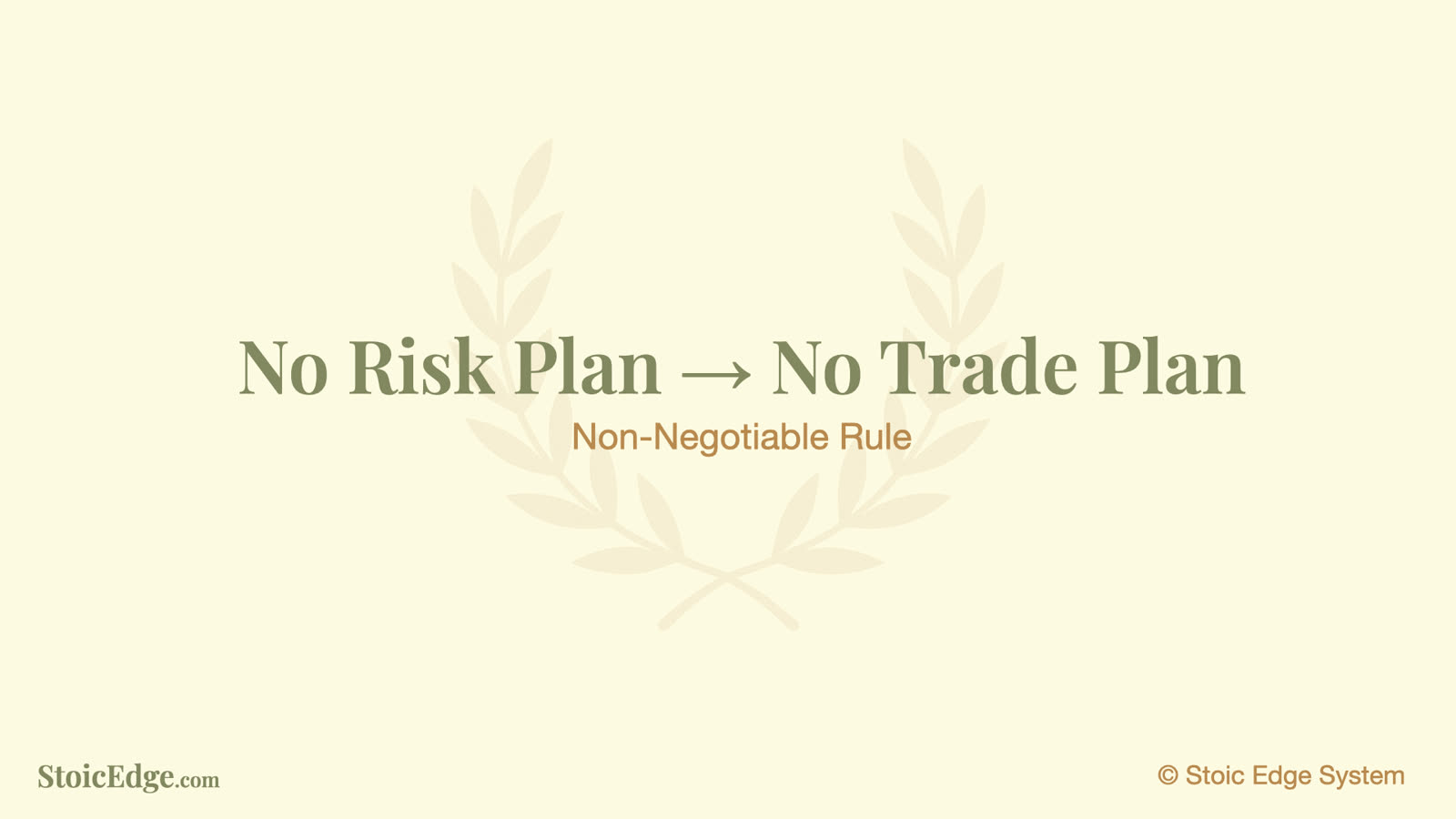 No risk plan, no trade plan.